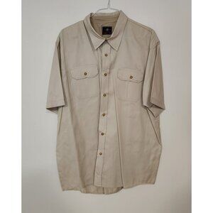 Wrangler Shirt Button Down Short Sleeve Western Shirt Beige Mens 2XL XXL